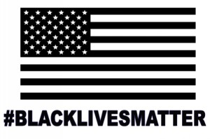 black lives matter with flag